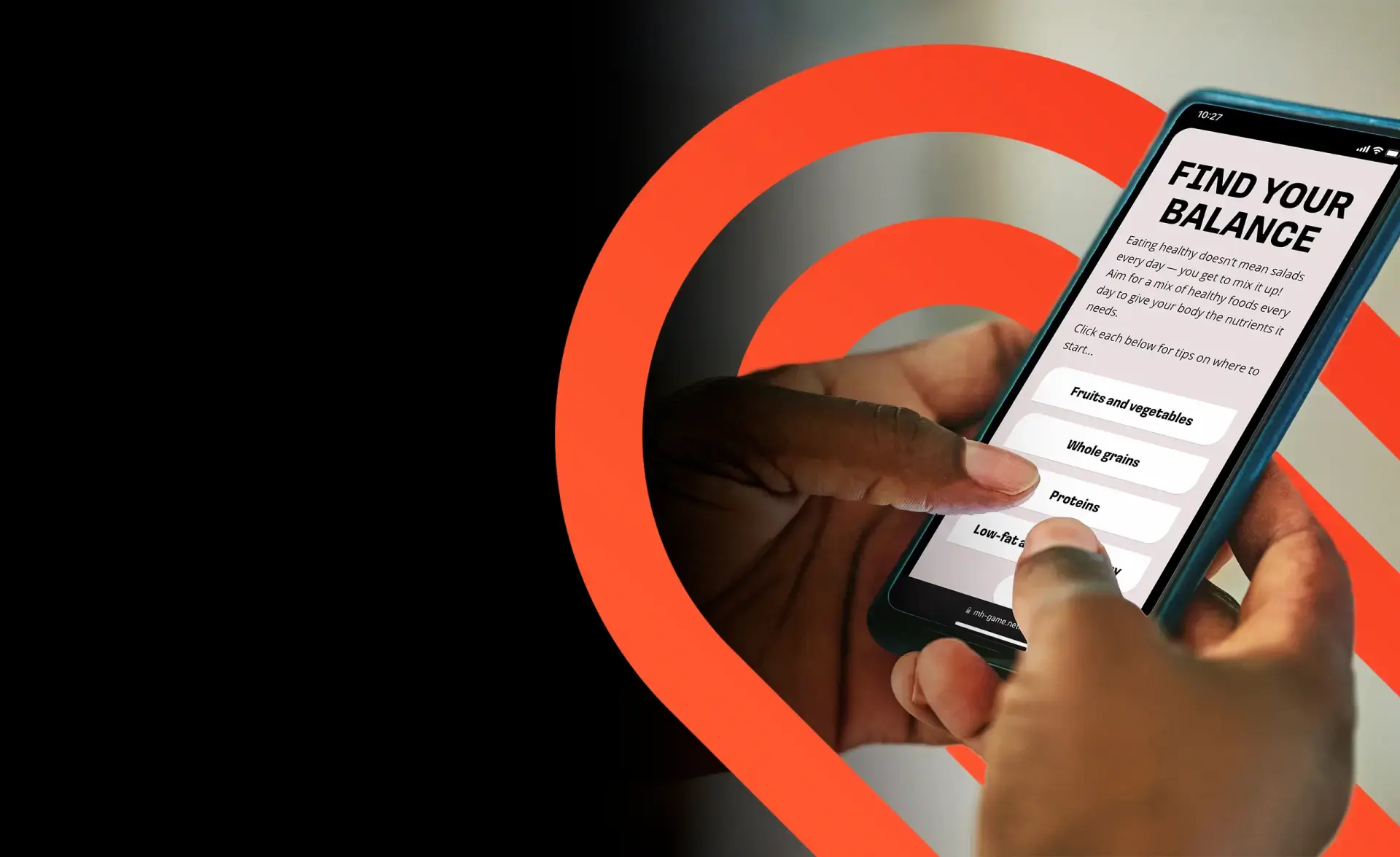 A cell phone using the Pulse Check site.